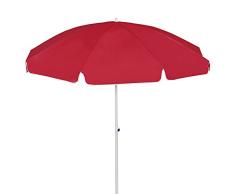 Dehner Gute Wahl Sonnenschirm Saturn, Ø 200 cm, Höhe 180 cm, Polyester, rot