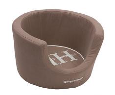 Happy House Korb, mittel, Leinwand Taupe