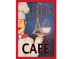 Schatzmix Paris Cafe französiches kaffe mit Eifel Turm Metal Sign deko Sign Garten Blech