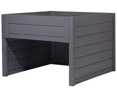 dobar 56187e Mährobotergarage mit integriertem Pflanzkasten, Automower-Unterstand, 79 x 73 x 56 cm, Grau