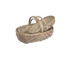 Red Hamper Set of 3 Shallow Antique Wash Lined Garden Trugs Gartenkorb, flach, Antik-Optik, gefüttert, 3 Stück, braun