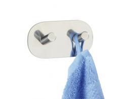 Wenko 4466100100 Wandhaken Duo - selbstklebend, Edelstahl rostfrei, 10 x 2.8 x 5 cm, GlÃ¤nzend