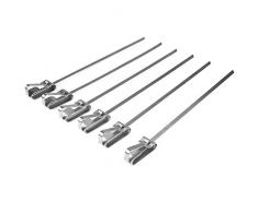 Rustler Grillspieß aus rostfreiem Edelstahl | 6 teilig | Fleischspieße mit komplett abnehmbarem Schieber | Grill Spieße | Schaschlikspieße | Länge: 44 cm