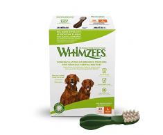 WHIMZEES Natürliche Getreidefreie Zahnpflegesnacks, Kaustangen für Hunde, Monats-Packung, Zahnbürste, Gr. L, 30 Stück