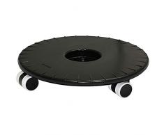 WAGNER Pflanzenroller ULTRAFLAT Ø 30 cm I Pflanzenroller für den Innenbereich, schwarz I Extra Flacher Kübelroller aus ABS Kunststoff, wasserabweisend I Tragkraft 80 kg – 20044901