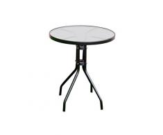 ROJAPLAST 608 Stahl Garten Terrasse Tisch, Schwarz, 60 x 60 x 71 cm