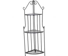 Siena Garden Como Eckregal, matt-schwarz/dunkelgrau