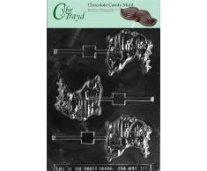 Cybrtrayd Life of the Party C180 Form Weihnachtsmann mit Rentier Lolly Schokolade Süßigkeitenform in versiegeltem Polybeutel, bedruckt mit urheberrechtlich geschützter Cybrtrayd-Formanleitung