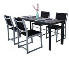 Ambientehome Strandgut Gartenset Sitzgarnitur schwarz