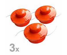 Nemaxx 3X FS1 Fadenspule mit Tippautomatik, Doppelfadenkopf für Benzin Motorsense - Rasentrimmer Fadenkopf, Freischneider Grasschneider, Zubehör Ersatz Spule - Orange
