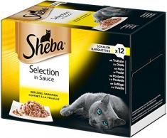 Sheba Selection in Sauce, Katzenfutter im Frischepack, Nassfutter für die täglichen Verwöhnmomente, 72 Schalen (6 x 12 x 85g)