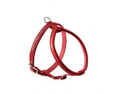 HUNTER MODERN ART ROUND & SOFT PETIT LUXUS Geschirr für Hunde, Kunstleder, mit Strasssteinchen, 40, rot