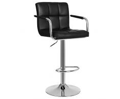 SONGMICS 1 x Barhocker Stuhl Barstuhl mit Armlehnen und Lehne Belastbar bis 200 kg Schwarz LJB93B-1