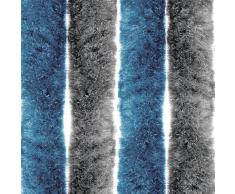 Fun Star Flauschvorhang 200X90 silber/blau