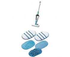 Black & Decker 15-in-1 Dampfbesen, Dampfreiniger Steam-mop, 1300W, mit SteaMitt Dampfhandschuh, umfangreiches Zubehör + Reiniungspad-Set für Dampfhandschuh SteaMitt