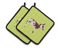 Carolines Treasures BB8098PTHD Common Strauß blau kariert dekorierter Topflappen, 19,1 x 19,1 cm, mehrfarbig Esel & Maultiere - Amerikanischer Gescheckter 7.5 x 7.5 mehrfarbig