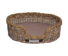 Happy House Oval Rattan Korb mit Seil, mittel