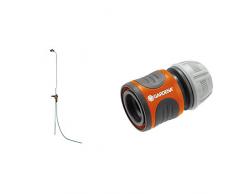 Gardena Gartendusche Duo: Dusche mit Zwei angenehmen Strahlarten, Brausestrahl oder Sprühnebel & Schlauchverbinder-Satz 13 mm (1/2) und 15 mm (5/8): Steckverbinder für den Schlauchanfang