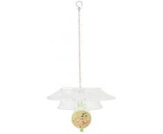 Esschert Design FB310 Vogelfutterstation für Meisenknödel aus klarem Glas