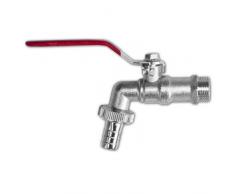 Bradas GKK031213 Profi Geka Auslaufhahn Messing AG - PN 10 1/2 Zoll Auslaufventil, Kugelhahn Wasserhahn, Silber, 3x5x2 cm