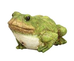 Bits und Stücke Frosch Bewegungsmelder Statue – Wetterfest, handbemalt Polyresin Skulptur – Garten Dekoration