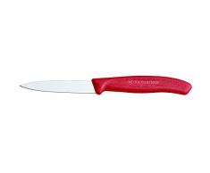Victorinox Küchenmesser für Gemüse (8cm Klinge, Rutschfester Griff, Mittelspitz, Edelstahl, Spülmaschinengeeignet) rot