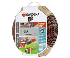 Gardena Comfort FLEX Schlauch 13 mm (1/2 Zoll), 20 m mit Systemteilen: Formstabiler, flexibler Gartenschlauch mit Power-Grip-Profil, aus hochwertigem Spiralgewebe, 25 bar Berstdruck (18034-20)