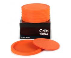 Getränke-Untersetzer 6er Set Silikon mit saugfähigem Filzeinsatz – innovativ, stapelbar, leicht zu entfernen, rutschfest, 2-in-1 Design Untersetzer (posavasos) für Küche, Restaurant, Bar oder Boot., Silikon, Orange, 4.2 (10.5cm) in diameter