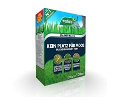 Westland Kein Platz für Moos 733490, Rasendünger mit Eisen, Für moosbelastete Flächen, Granulat, Dunkelbraun, 2,5 kg für 100m²
