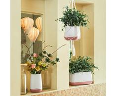 LECHUZA Makramee-Aufhängung für YULA Pflanzgefäß, Weiß, 85 cm, 13879