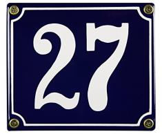 Buddel Bini Wetterfestes Emaille Hausnummernschild 27 12 x 14 cm, sofort lieferbar, blau