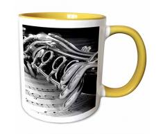 3dRose 4107_8 Mug Becher, keramik, Gelb/Weiß