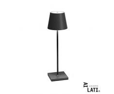 Ai Lati, Poldina, Tischlampe, dunkelgrau, LED-Leuchtmittel, 2 Watt, 3000 Kelvin, wiederaufladbar, IP54, für den Außenbereich