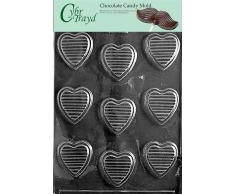 Cybrtrayd V014 Backform für Schokolade, Süßigkeiten, Herzen mit Rillen