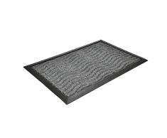 HI 45302 Sauberlaufmatte mit Gummirand, Polyester, schwarz, 60 x 40 x 2 cm