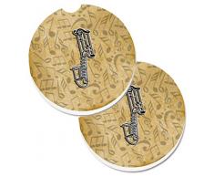 Caroline s Treasures Buchstabe J Musikinstrument Alphabet-Set von 2 Tasse Halterung Auto Untersetzer cj2004-jcarc, 2,56, multicolor