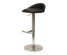 Tenzo 3345-824 Chill - Designer Barhocker, Lederoptik, Edelstahluntergestell, höhenverstellbar, 65-90 x 45 x 43 cm, schwarz