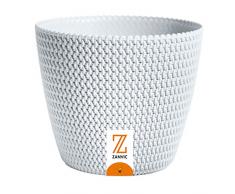 zanvic Blumentopf splofy 2, Effekt Gestrick, 16 cm, weiß, 16 x 16 x 13 cm, za535