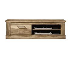 trendteam Wohnzimmer Lowboard Fernsehschrank Fernsehtisch Montreal, 146 x 45 x 52 cm in Nussbaum Satin Dekor mit zwei offenen Fächer
