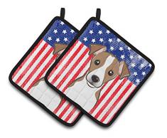 Carolines Treasures BB2190PTHD Topflappen, amerikanische Flagge und Jack Russell Terrier, 7,5 x 7,5 W, mehrfarbig