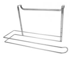 Home Basics Handtuchhalter für die Tür/unter dem Schrank, Edelstahl, kein Zusammenbau nötig, silberfarben
