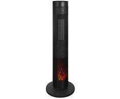 Gutfels HL82017sw PTC Heizlüfter Bonfire/LED Display/inkl. Fernbedienung/Lagerfeuer Simulation/Swingfunktion: Oszillirend/Eco-Funktion / 1300, 2000 Watt