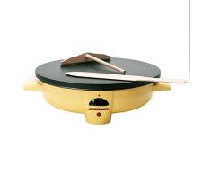 Gastroback 44210 Kleines, Crêpemaker, Crêpes-Gerät, 310 mm Durchmesser, thermostatgesteuert, antihaftbeschichtet, mit reichlich Zubehör, gelb