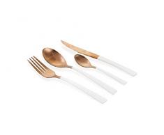 Villa d‘Este Home Tivoli 2422941 Inverse Besteck-Set, 24-teilig, Kupfer/Weiß, Stahl