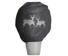 Windhager Winter-Deko-Vlieshaube Protect XL, Kälteschutz, Frostschutz, Gartenvlies, Abdeckvlies, Hirsch-Motiv, Größe XL, 1,1 x 1,1 m, anthrazit, 07396