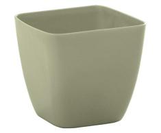 Nicoli 1311SA Origin Decor Spritzguss Verve Vase, quadratisch, Salbei, 11 cm