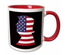 3dRose 268989_5 Mug Becher, keramik, rot/weiß