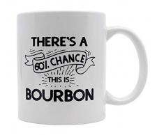 Casitika This is Bourbon Kaffeetasse. Keramiktasse, 325 ml, Weiß Geschenkideen für Trinker. There A 60% Chance This Is Bourbon.