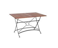 greemotion Outdoor-Klapptisch Borkum, 120 x 80 cm - Design-Gartentisch im Landhaus-Stil - Tisch klappbar aus Holz- & Stahl-Kombination - Holztisch geeignet für Garten, Terrasse & Balkon