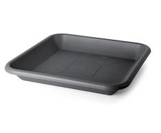 Floralo Salo Untersetzer 28 cm x 28 cm, für 33 x 33 Topfanthrazit, wetterfest, passend zum Blumentopf aus UV-beständigem Kunststoffdunkelgrau